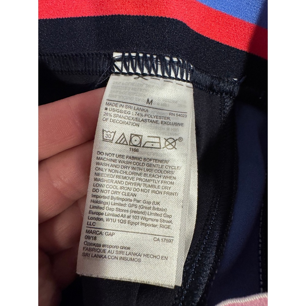 GAP | GapFit Eclipse Navy Blue Colorblock Side Stripe Athletic Leggings M - Picture 4 of 5